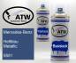 Preview: Mercedes-Benz, Hellblau Metallic, 5551: 400ml Sprühdose + 400ml Klarlack - Set, von ATW Autoteile West.